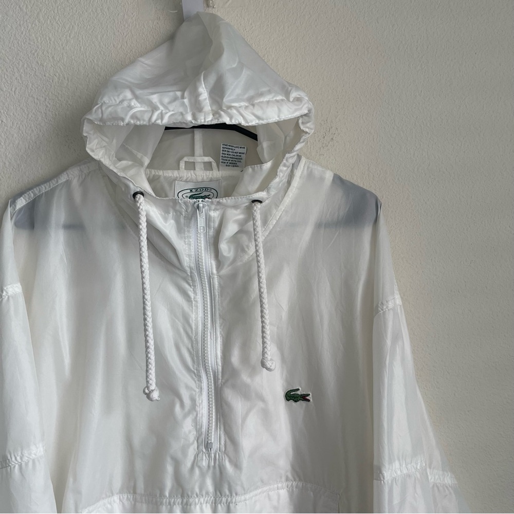 Izod x Lacoste Half Zip Hooded Nylon Pullover Jacket
